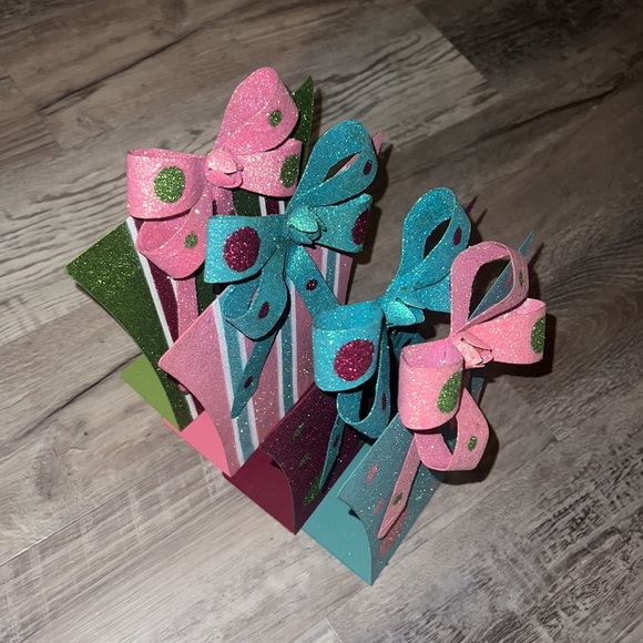 Set of 4 sparkle gift Christmas decor - Picture 7 of 8